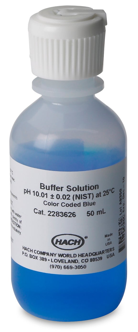Bufferopløsning, pH 10,01, farvekodet blå, 50 mL