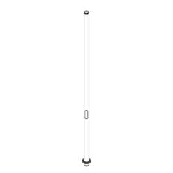 Immersion pole with side hole, stainless steel, 2 m
