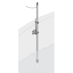 Pole mounting hardware pH, 10cm bracket, PVC pole 2m