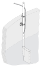FILTRAX Montagebeslag Filtrax, 10 cm beslag, SS rør med åbning 2 m
